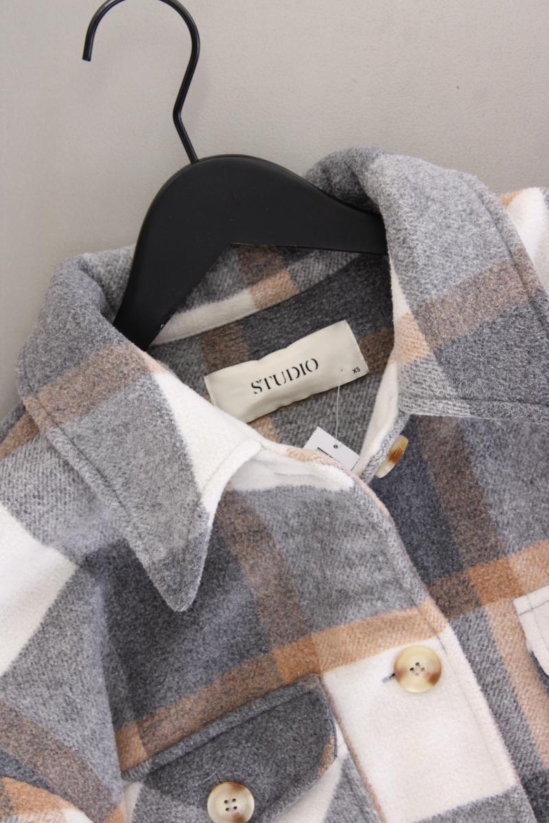 Studio Only Hemdjacke Gr. XS kariert mehrfarbig aus Polyester