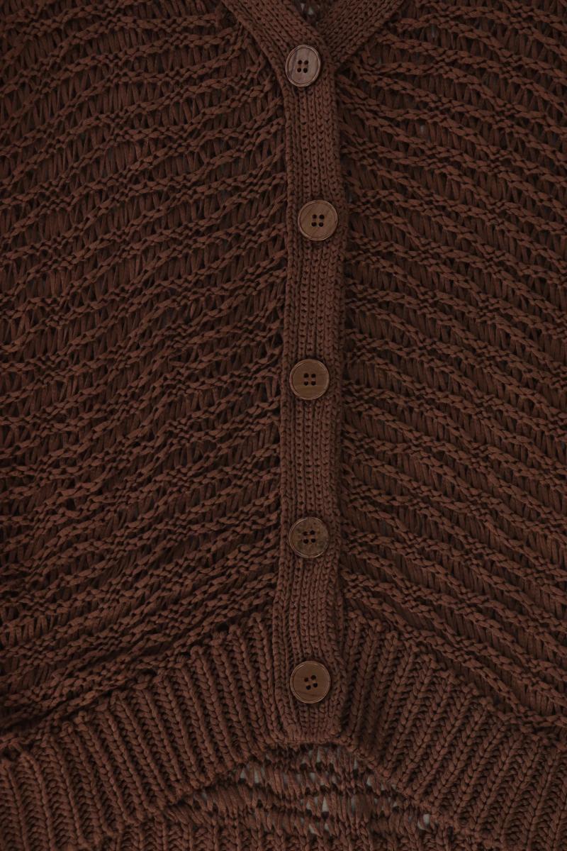 Expresso Strickshirt aus Wolle Gr. M Kurzarm braun