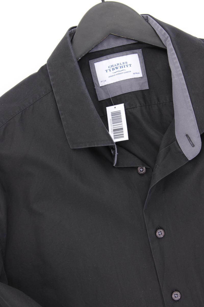 CHARLES TYRWHITT Langarmhemd für Herren Gr. Hemdgröße 48 schwarz aus Baumwolle