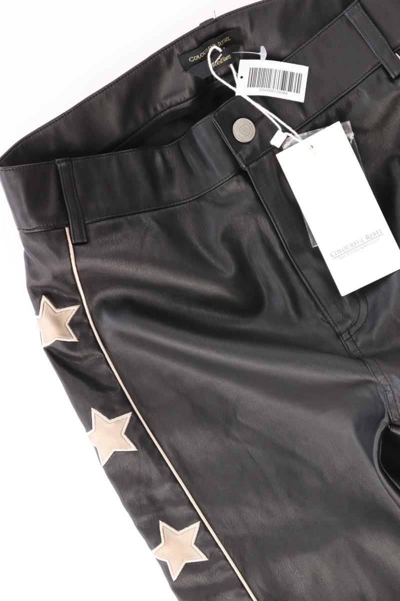 COLOURFUL REBEL Kunstlederhose Gr. M neu mit Etikett schwarz aus Polyester