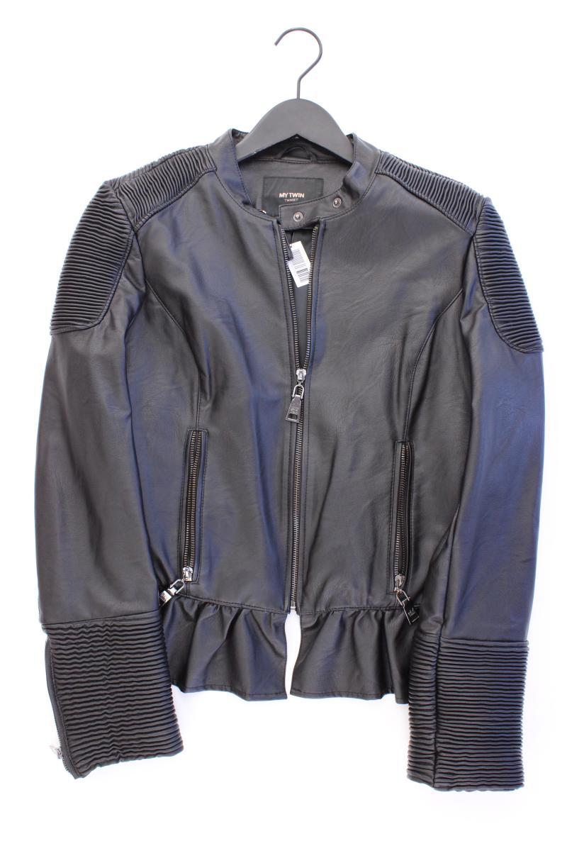 My Twin Twinset Kunstlederjacke Gr. L schwarz aus Polyester