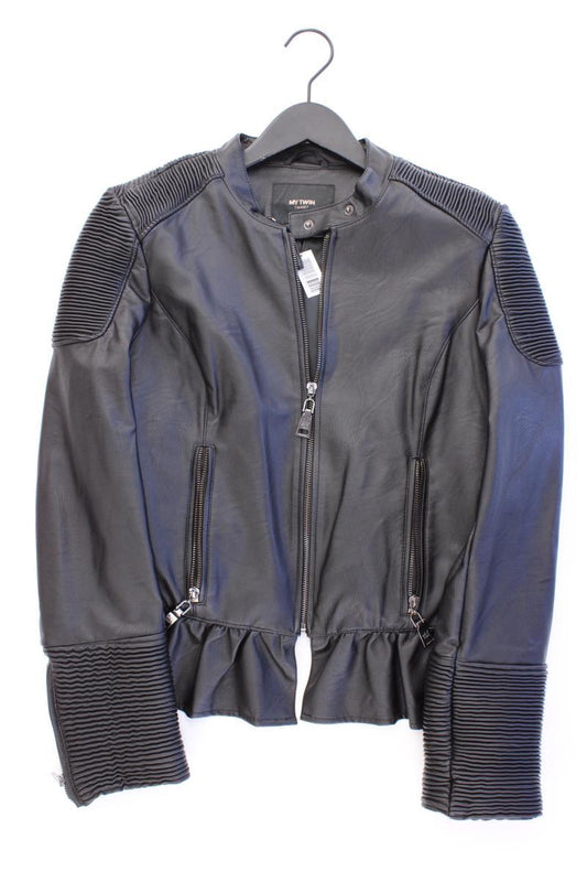 My Twin Twinset Kunstlederjacke Gr. L schwarz aus Polyester