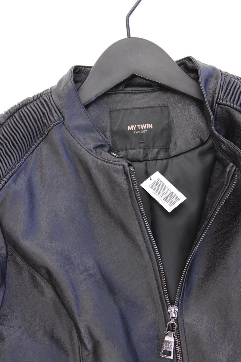 My Twin Twinset Kunstlederjacke Gr. L schwarz aus Polyester