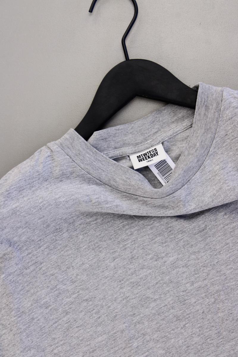 Weekday Kurzarmkleid Gr. S grau aus Baumwolle