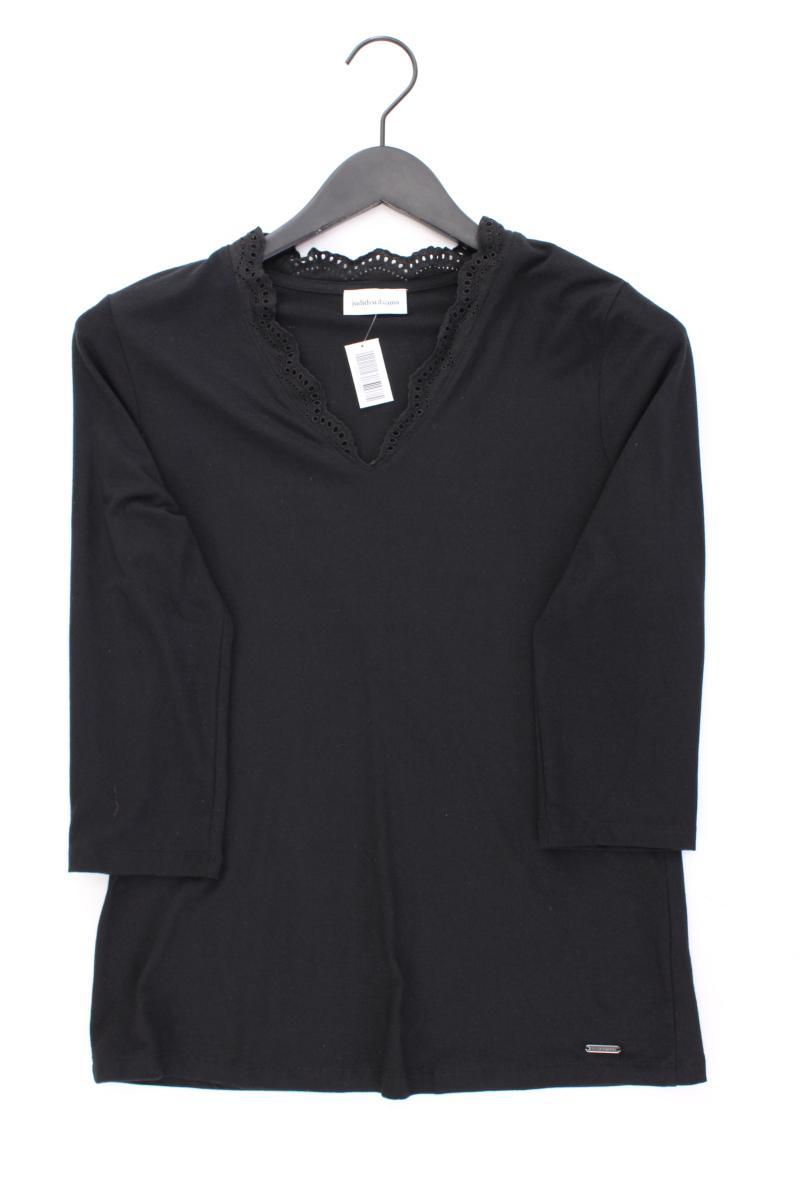 Judith Williams Shirt mit V-Ausschnitt Gr. 38 3/4 Ärmel schwarz aus Modal