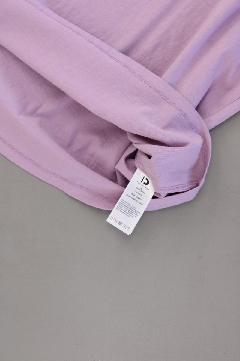 Tom Tailor (Denim) Shirt mit V-Ausschnitt Gr. XL Kurzarm lila aus Baumwolle