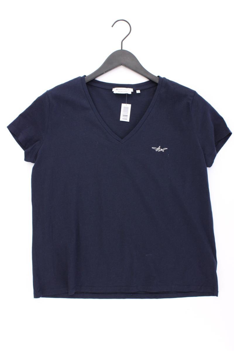 Tom Tailor (Denim) Shirt mit V-Ausschnitt Gr. XL Kurzarm blau aus Baumwolle