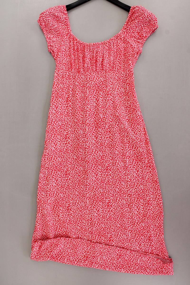 Only Maxikleid Gr. XS mit Blumenmuster Kurzarm mit Carmen-Ausschnitt rot