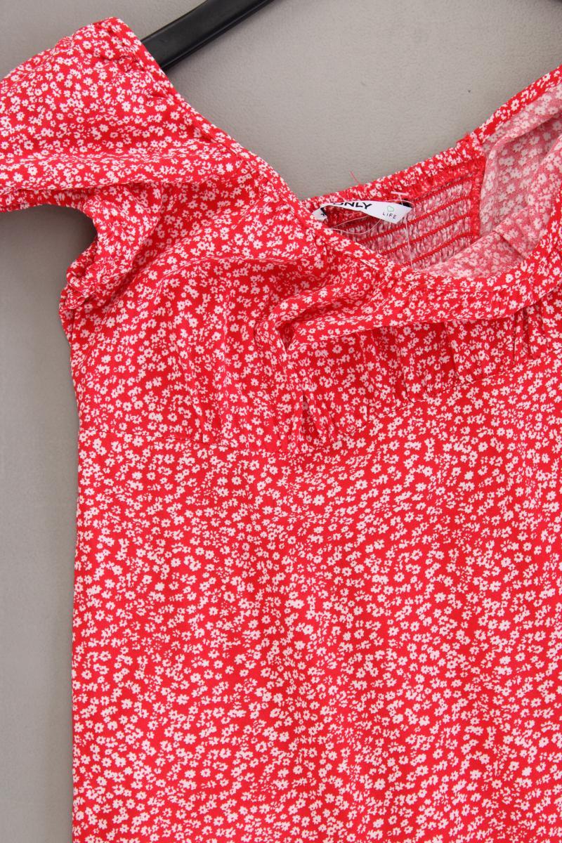 Only Maxikleid Gr. XS mit Blumenmuster Kurzarm mit Carmen-Ausschnitt rot