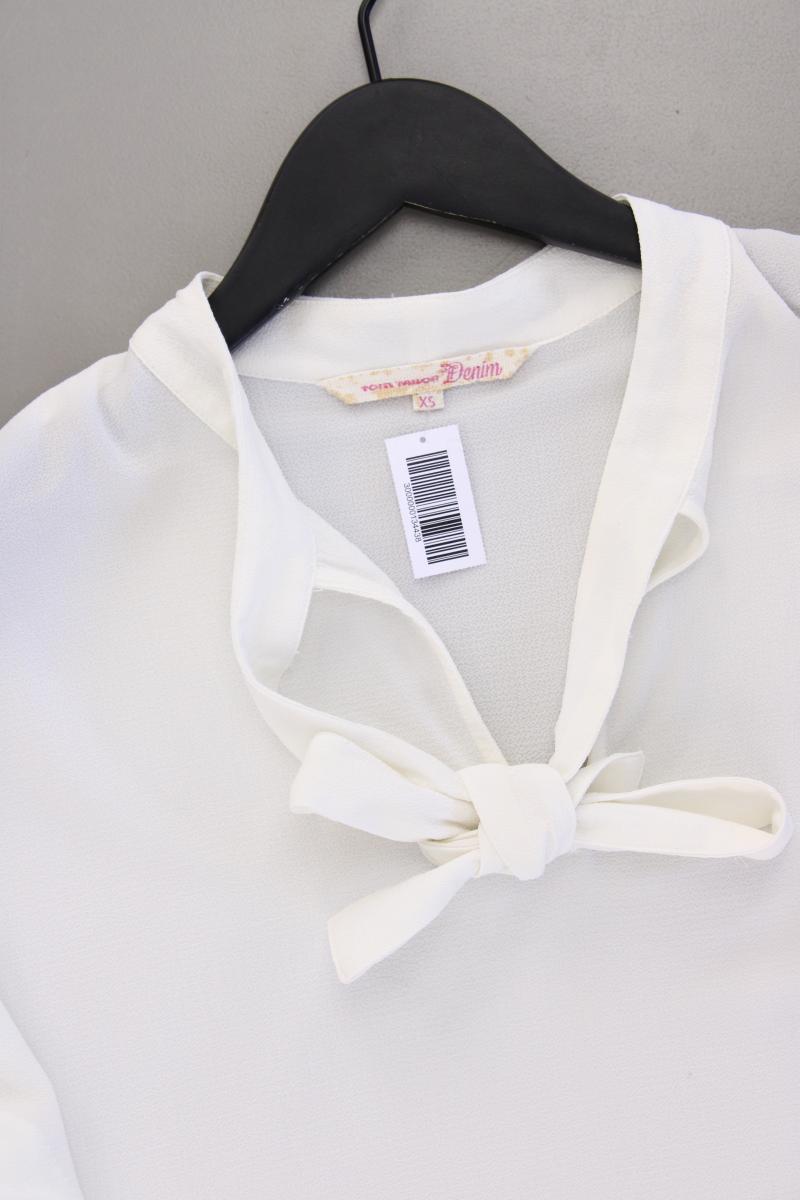 Tom Tailor (Denim) Schluppenbluse Gr. XS Kurzarm creme