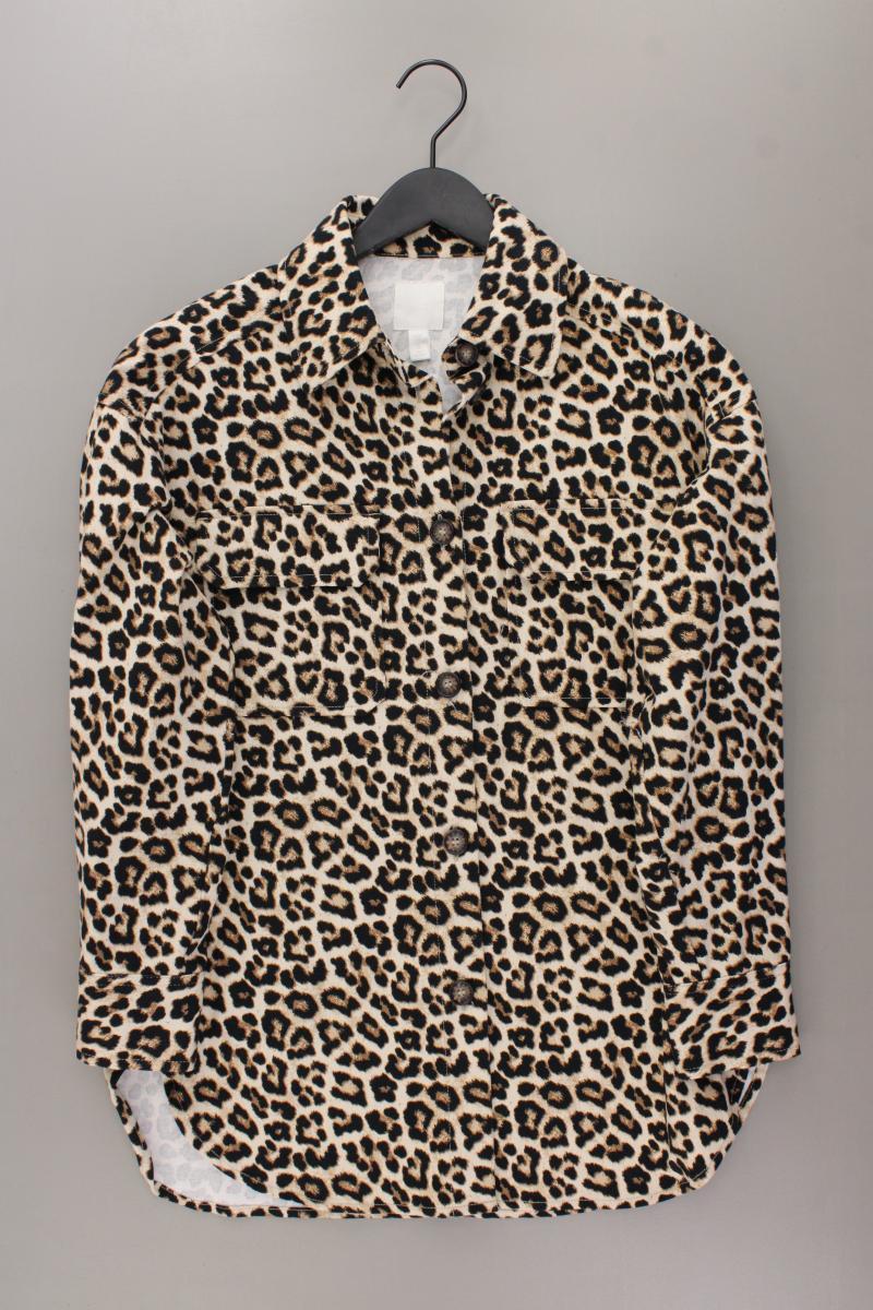 H&M Übergangsjacke Gr. XS mit Tierdruck neuwertig braun aus Baumwolle