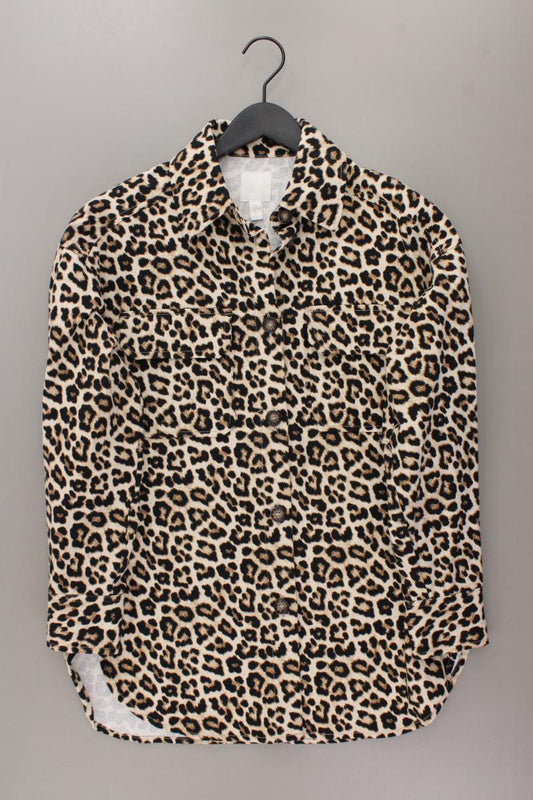 H&M Übergangsjacke Gr. XS mit Tierdruck neuwertig braun aus Baumwolle