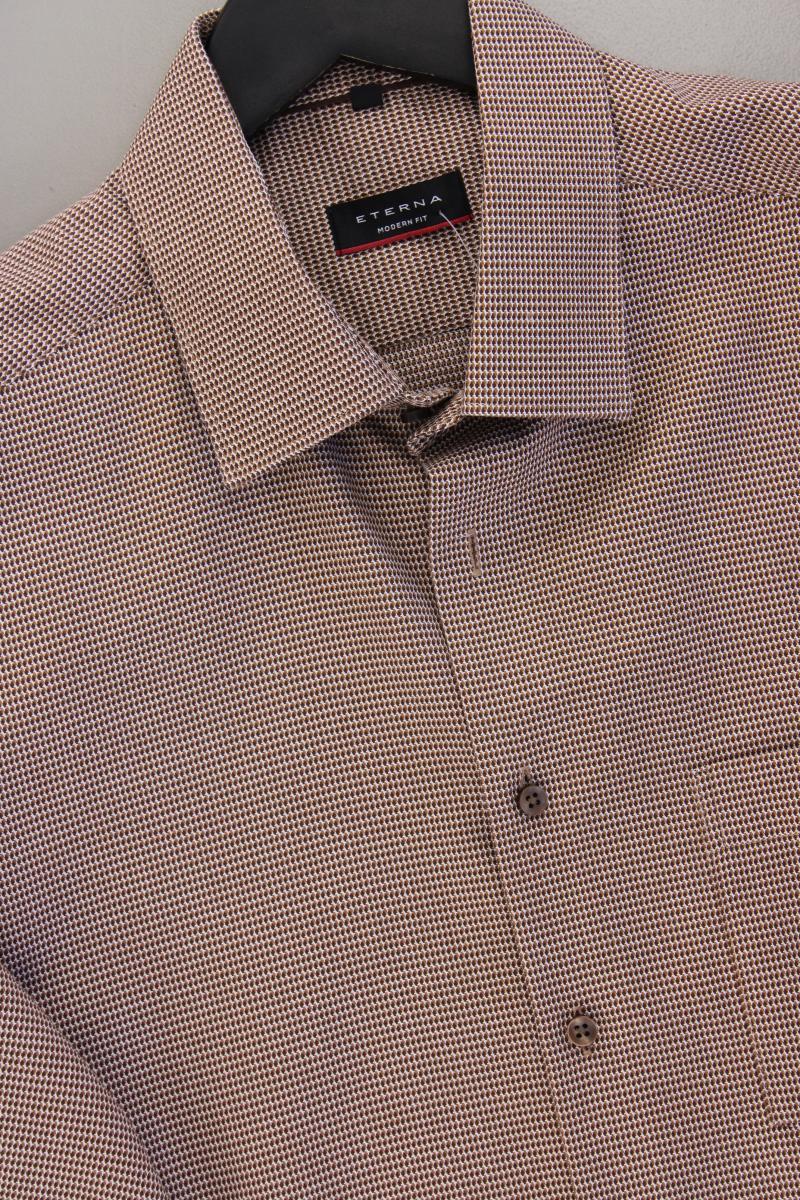 Eterna Kurzarmhemd für Herren Gr. Hemdgröße 43 neuwertig braun aus Baumwolle