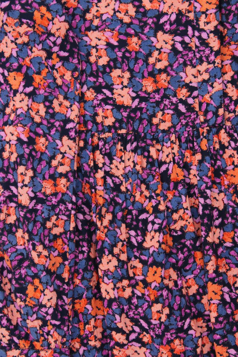 Pieces Langarmkleid Gr. S mit Blumenmuster mehrfarbig aus Viskose