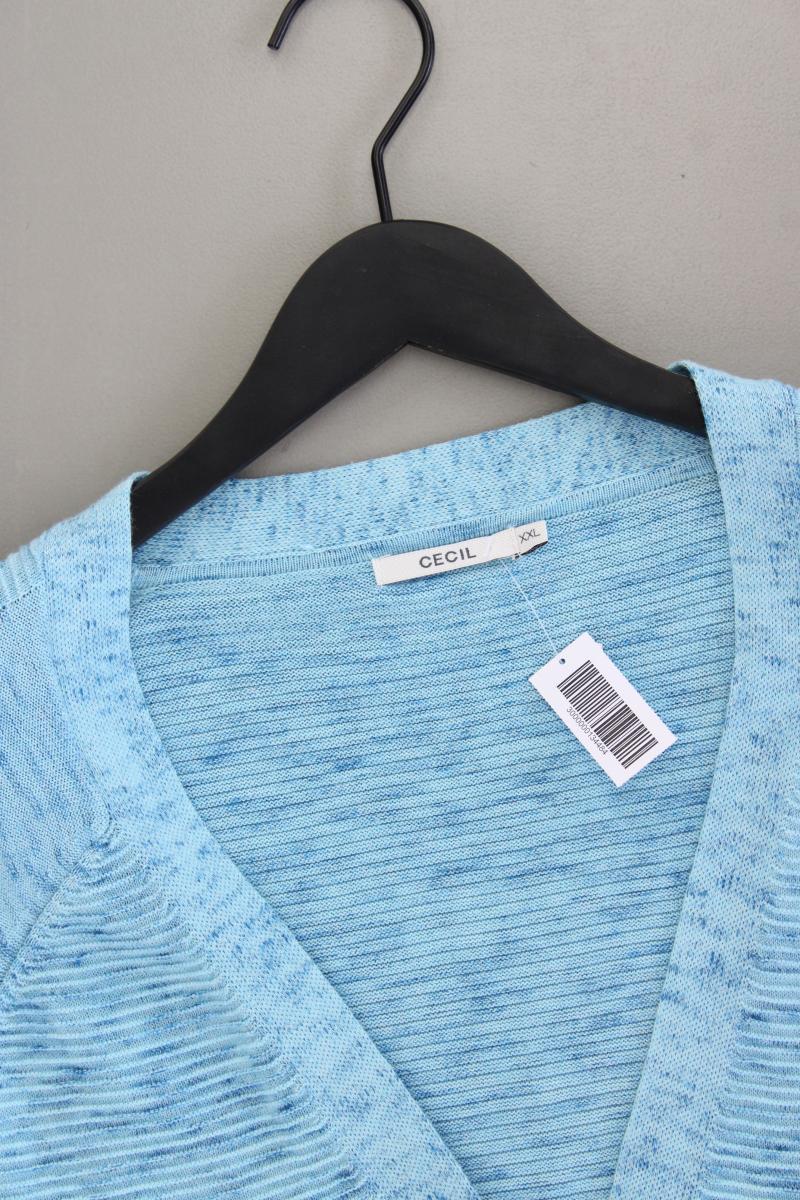 Cecil Strickjacke Gr. XXL neuwertig Langarm blau aus Baumwolle