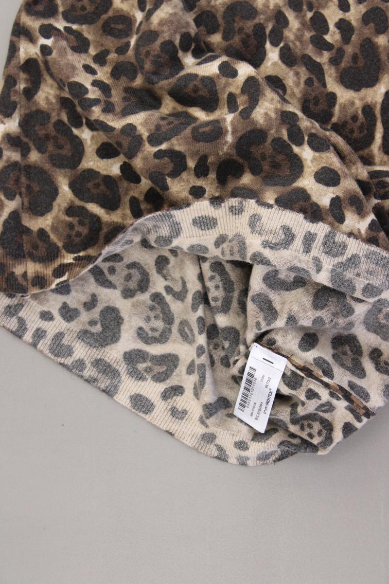 Zara Feinstrickpullover Gr. M mit Tierdruck braun aus Polyacryl