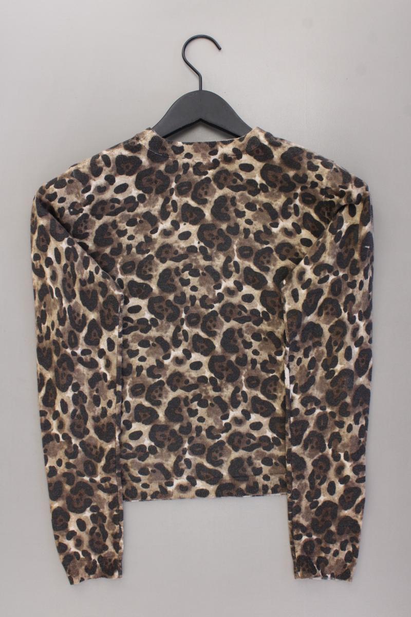 Zara Feinstrickpullover Gr. M mit Tierdruck braun aus Polyacryl