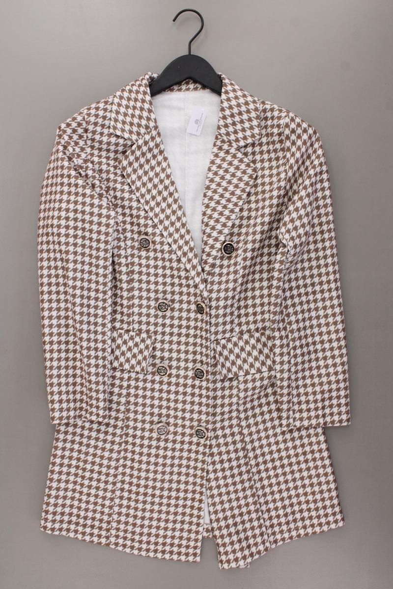 Slim Mantel Gr. S hahnentritt neuwertig braun aus Polyester