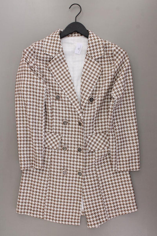 Slim Mantel Gr. S hahnentritt neuwertig braun aus Polyester