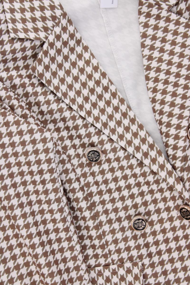 Slim Mantel Gr. S hahnentritt neuwertig braun aus Polyester