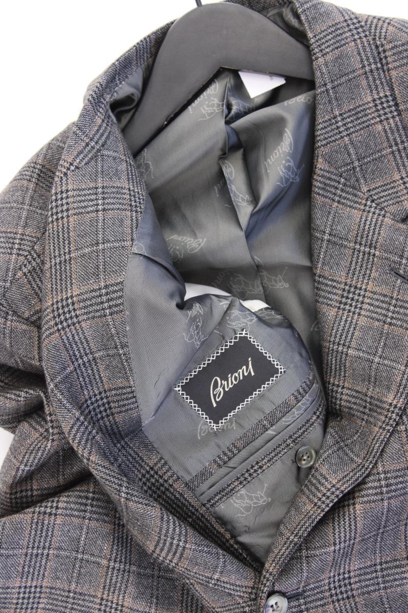 Brioni Longsakko für Herren Gr. Kurzgröße 28 kariert grau aus Kaschmir