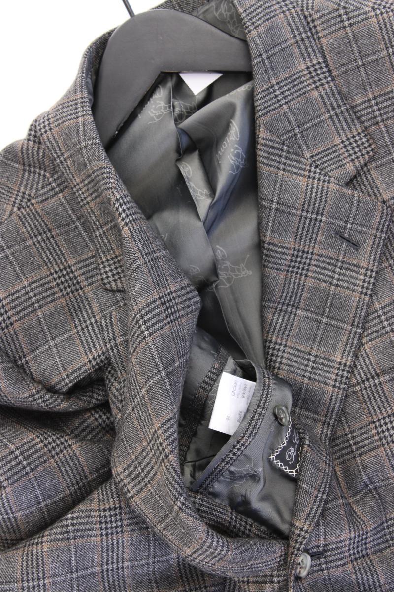 Brioni Longsakko für Herren Gr. Kurzgröße 28 kariert grau aus Kaschmir
