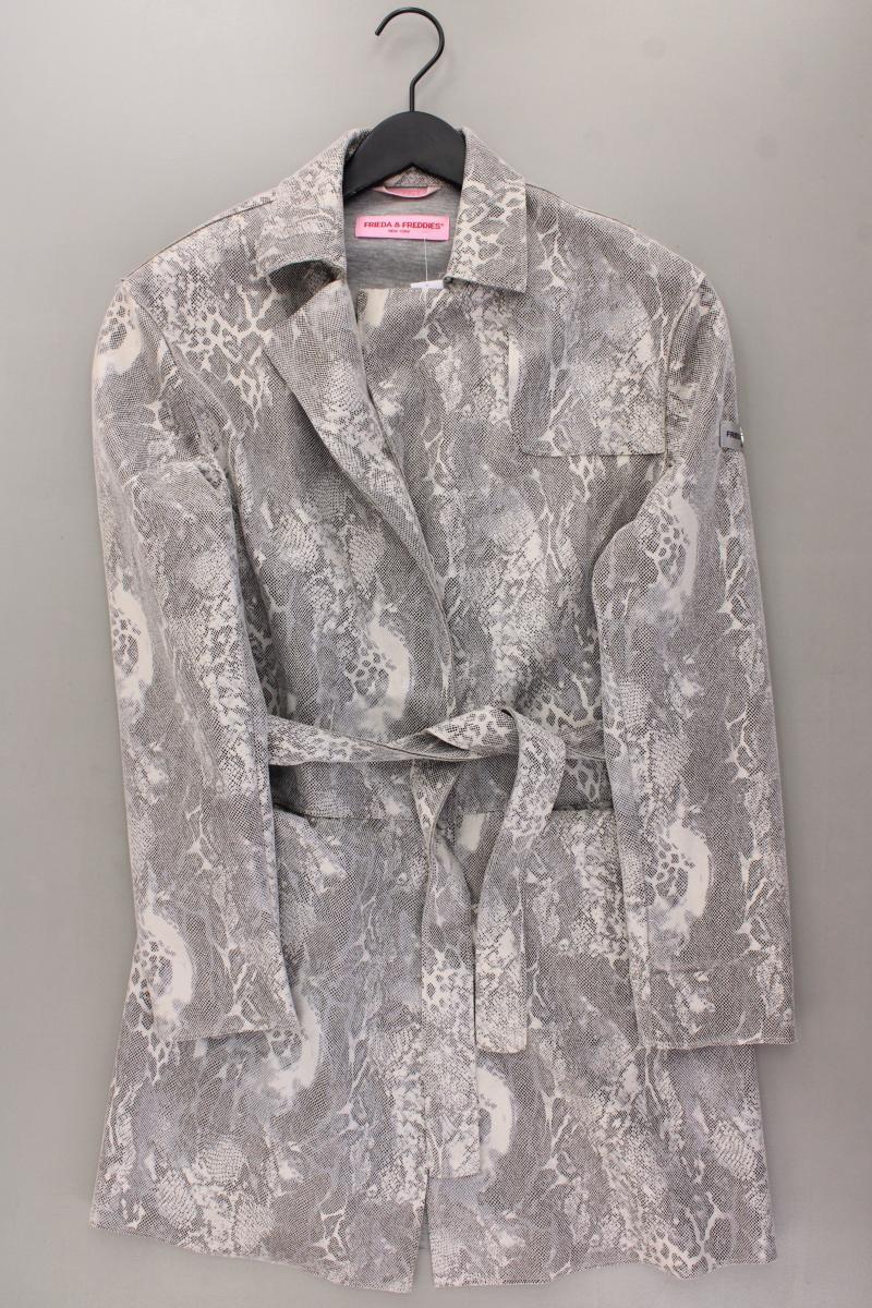 Frieda&Freddies Übergangsmantel Gr. 40 mit Tierdruck neuwertig mit Gürtel grau