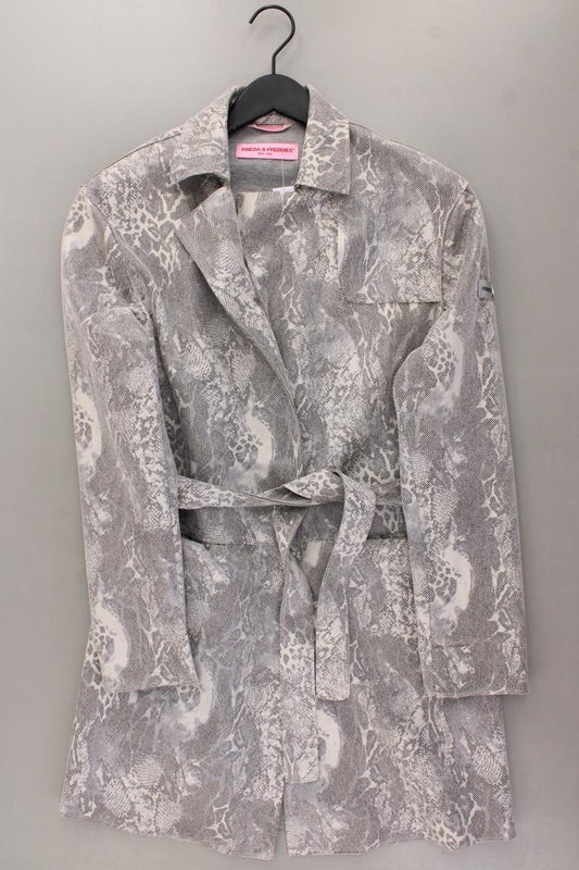 Frieda&Freddies Übergangsmantel Gr. 40 mit Tierdruck neuwertig mit Gürtel grau