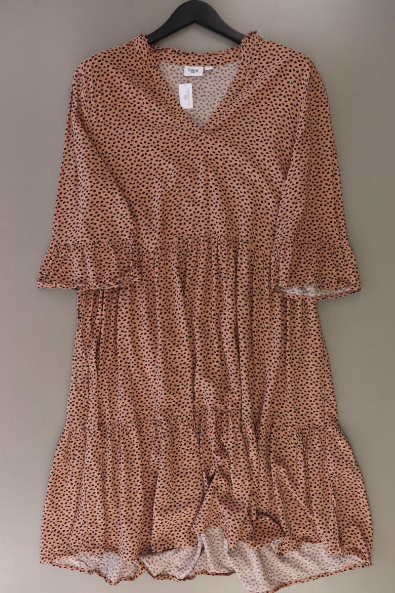 Saint Tropez Midikleid Gr. XL gepunktet 3/4 Ärmel braun aus Viskose