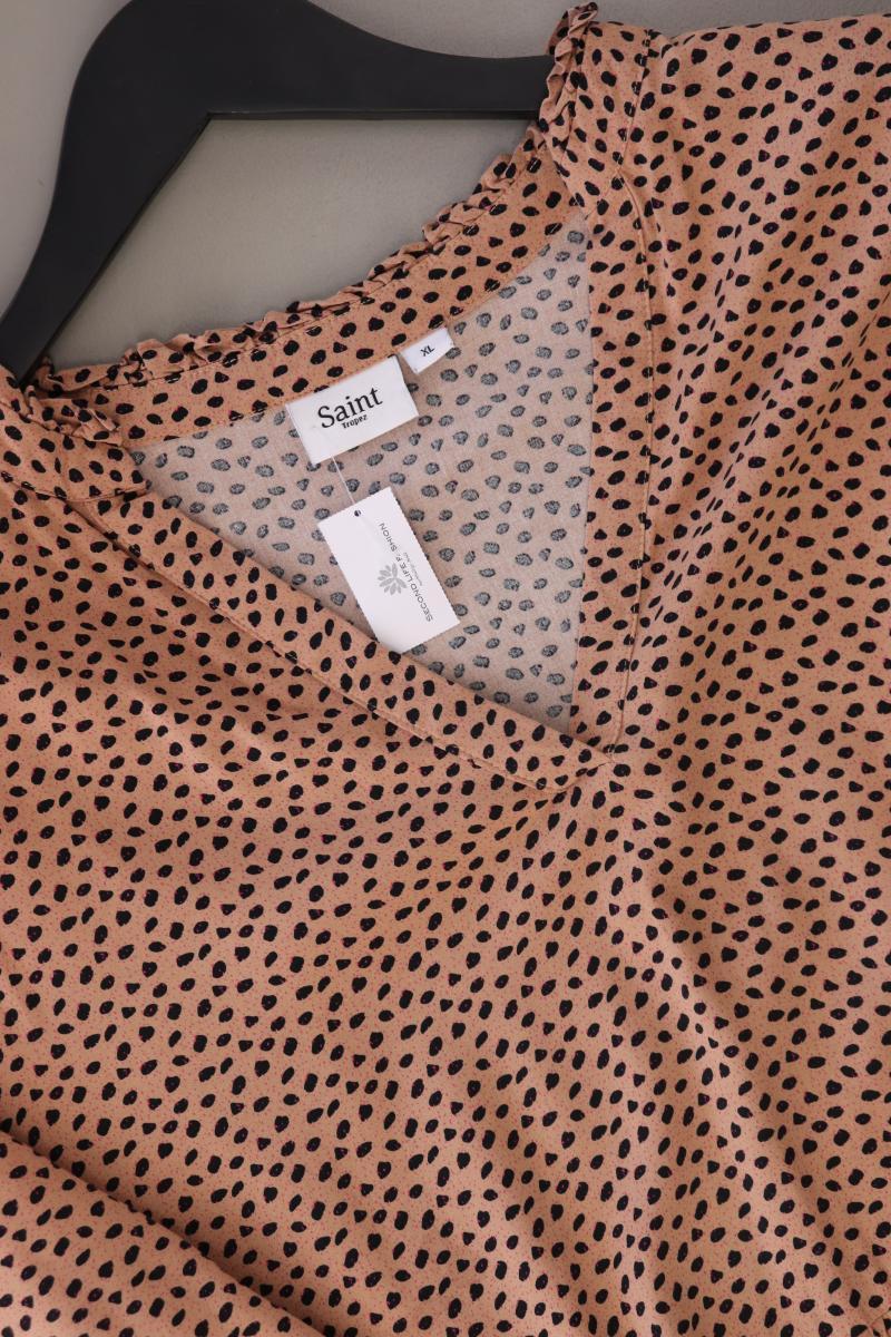 Saint Tropez Midikleid Gr. XL gepunktet 3/4 Ärmel braun aus Viskose