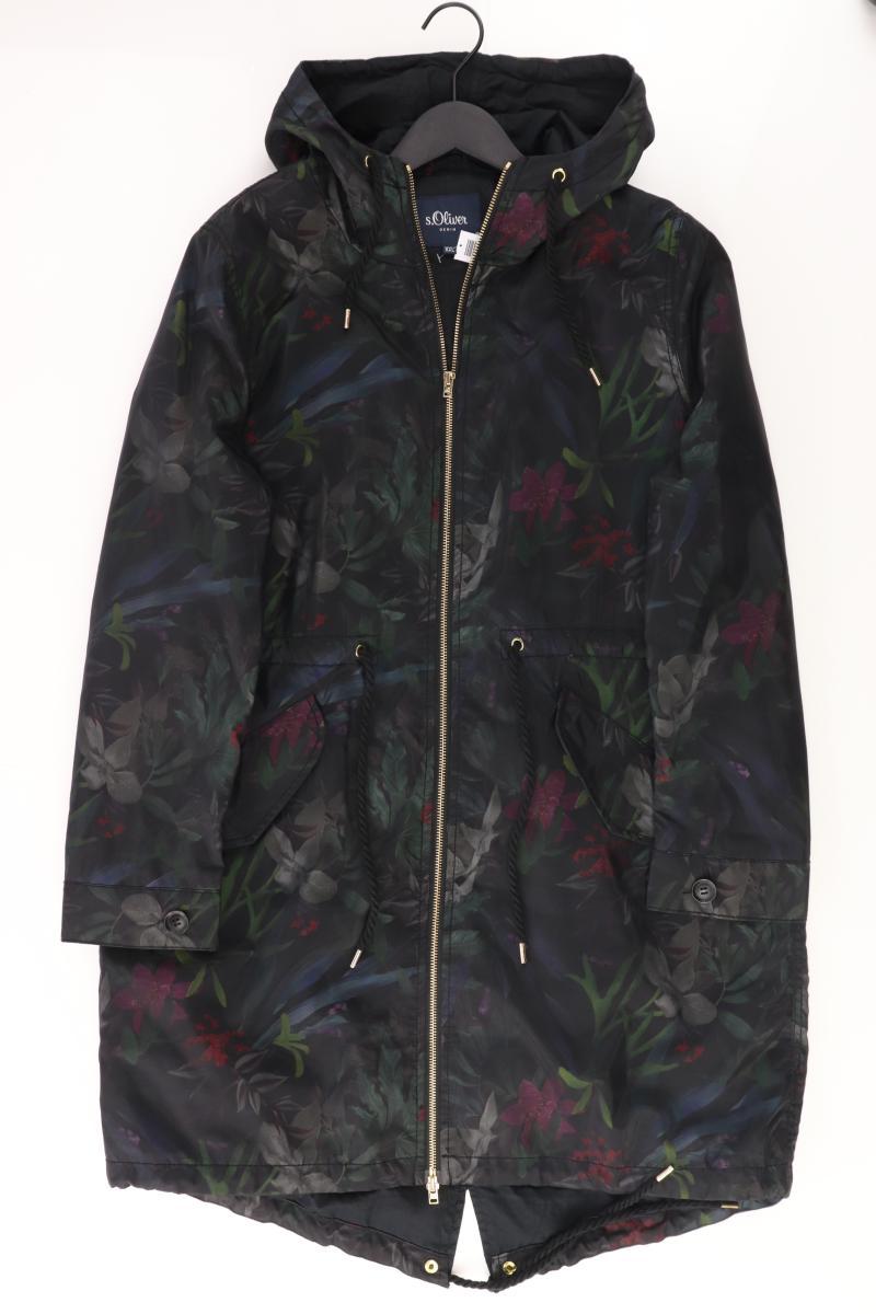 s.Oliver Kapuzenmantel Gr. XXL mit Blumenmuster schwarz
