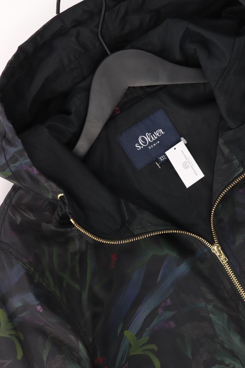 s.Oliver Kapuzenmantel Gr. XXL mit Blumenmuster schwarz