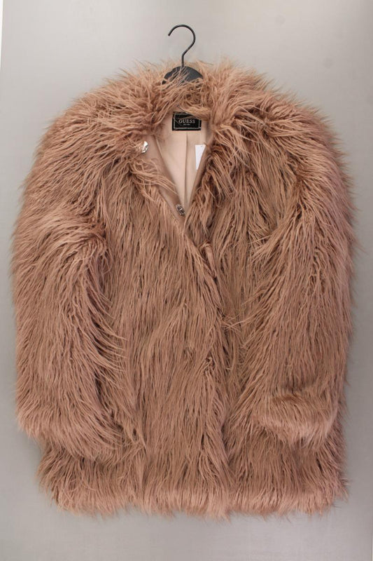 Guess Fransenmantel Kunstfellmantel Gr. M rosa