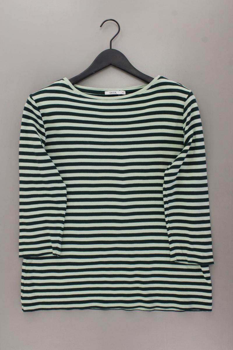 Cecil Ringelshirt Gr. XL gestreift 3/4 Ärmel grün aus Baumwolle