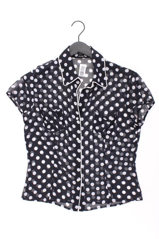 Esprit Collection Kurzarmbluse Gr. 40 gepunktet blau