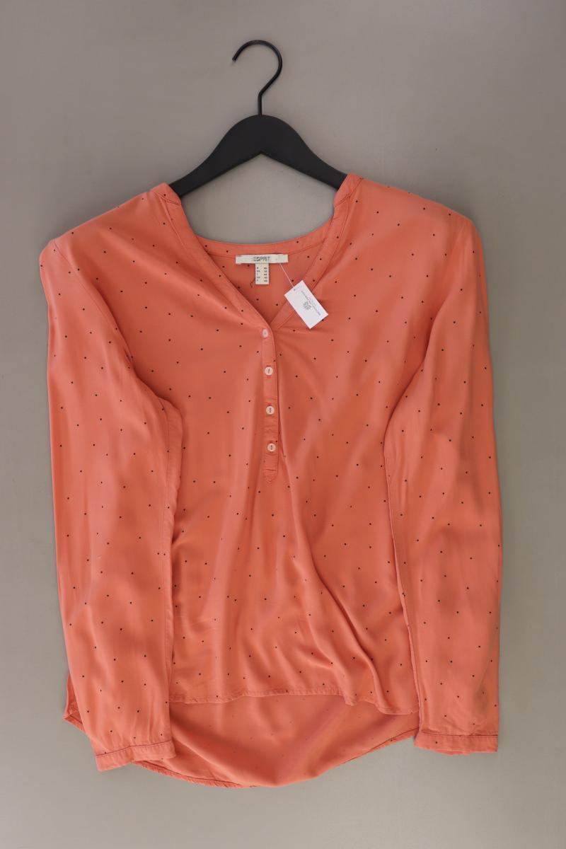 Esprit Langarmbluse Gr. 40 gepunktet orange