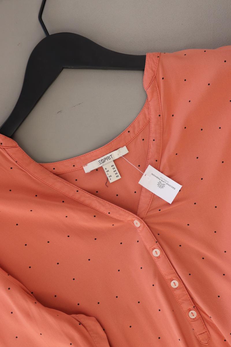 Esprit Langarmbluse Gr. 40 gepunktet orange
