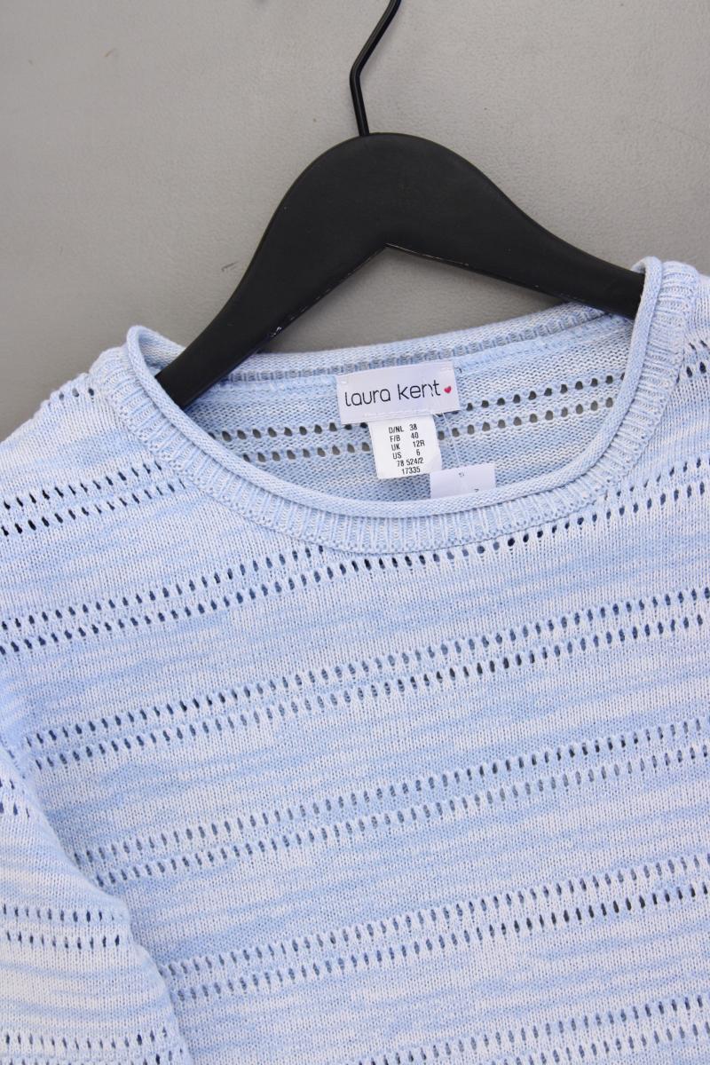 Laura Kent Feinstrickpullover Gr. 38 blau aus Baumwolle