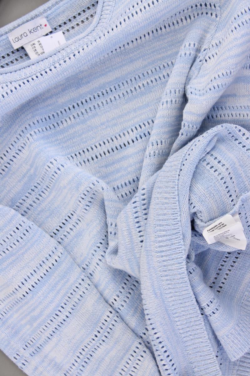 Laura Kent Feinstrickpullover Gr. 38 blau aus Baumwolle