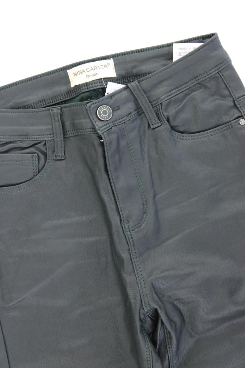Nina Carter Kunstlederhose Gr. 36 olivgrün aus Polyester