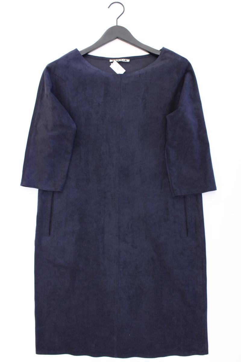 Vanilia Kleid in Wildlederoptik Gr. 38 3/4 Ärmel blau aus Polyester