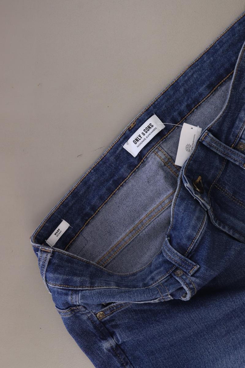 ONLY & SONS Wrap Skinny Jeans für Herren Gr. W32/L30 blau aus Baumwolle