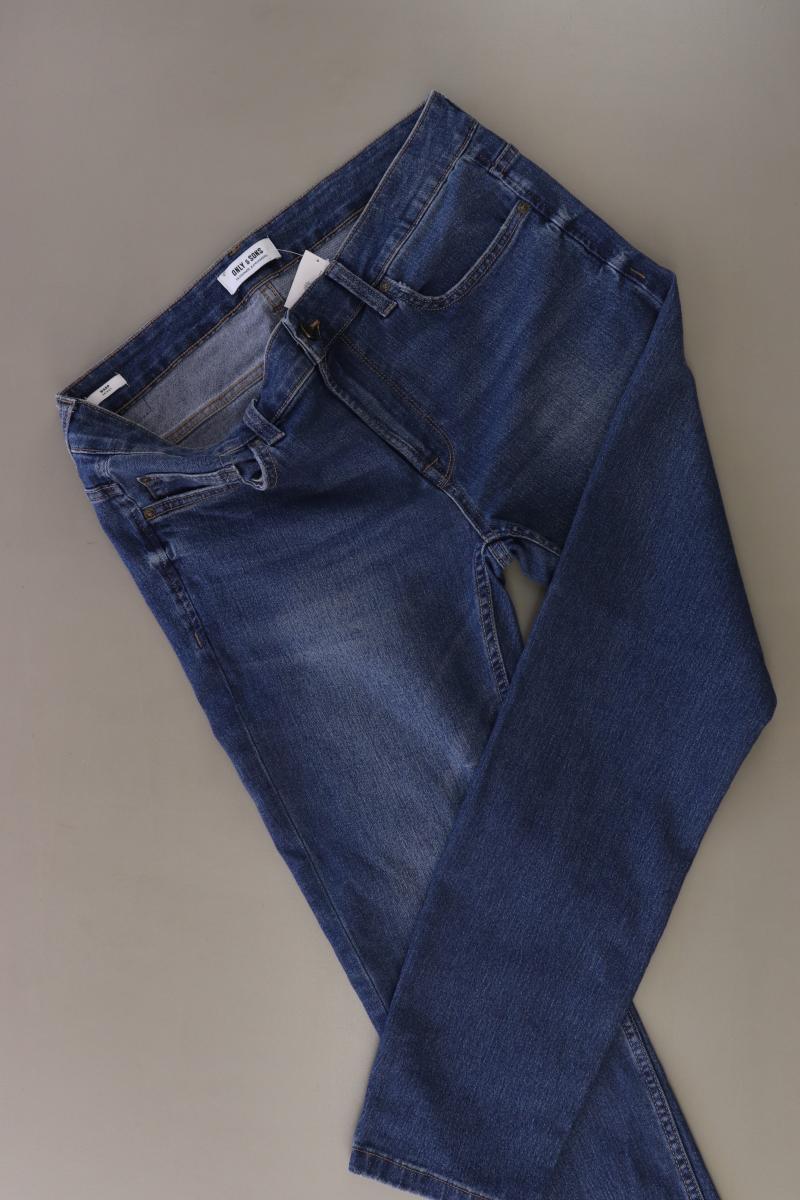 ONLY & SONS Wrap Skinny Jeans für Herren Gr. W32/L30 blau aus Baumwolle