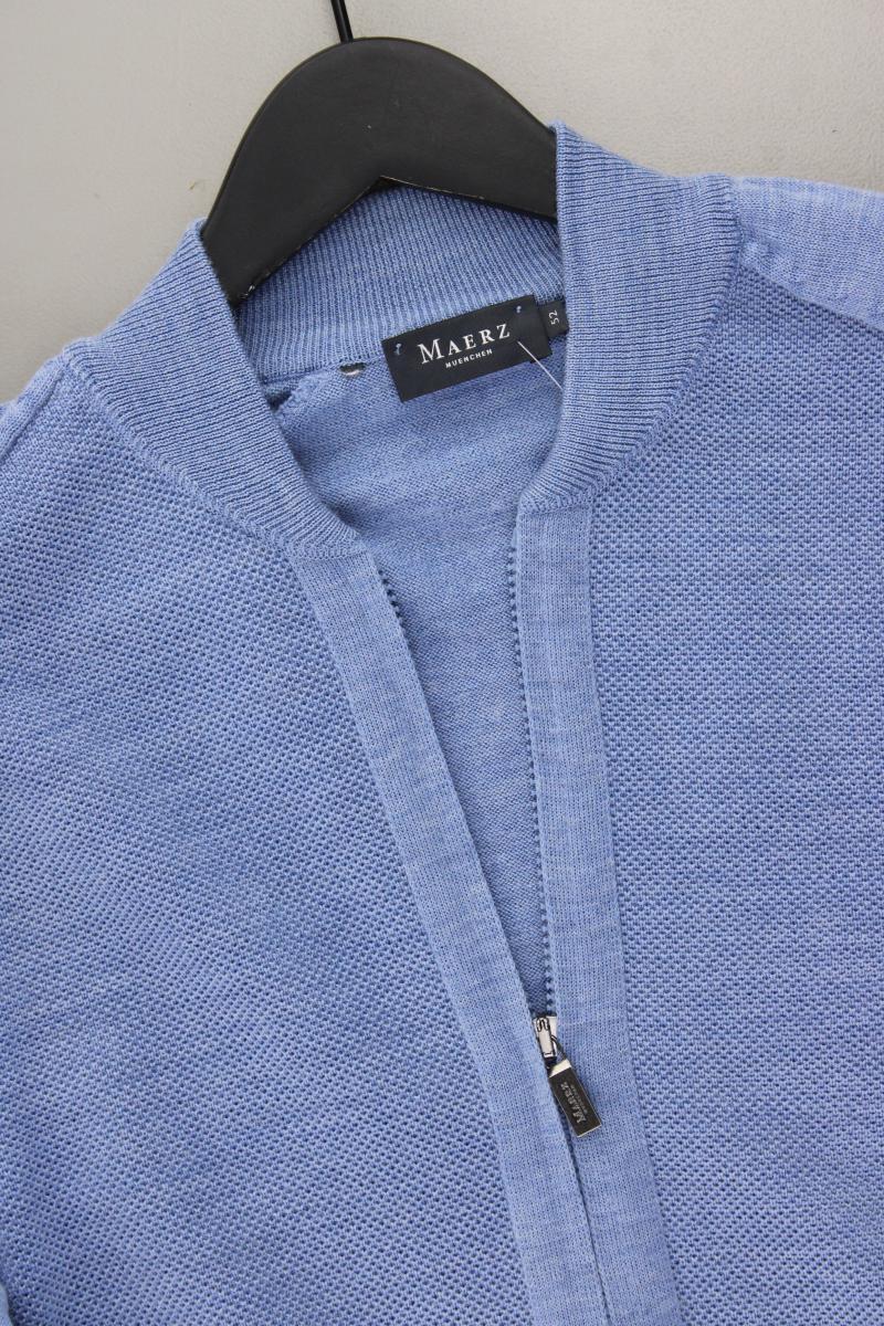 MAERZ München Strickjacke für Herren Gr. 52 neuwertig Langarm blau aus Wolle