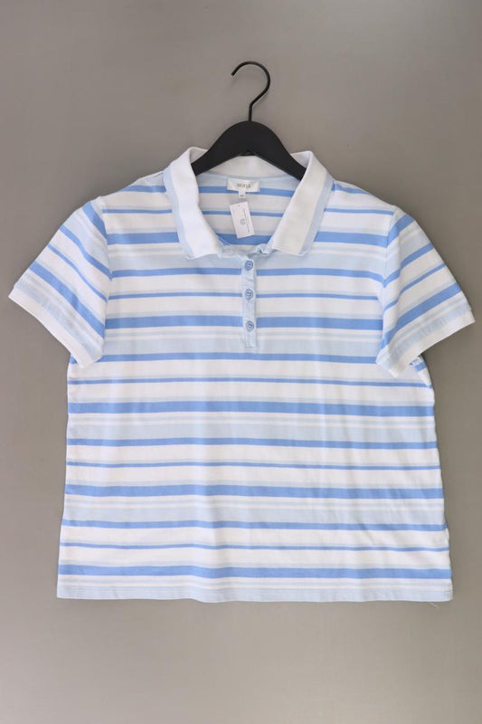 Mona Poloshirt Gr. 44 gestreift Kurzarm blau aus Baumwolle