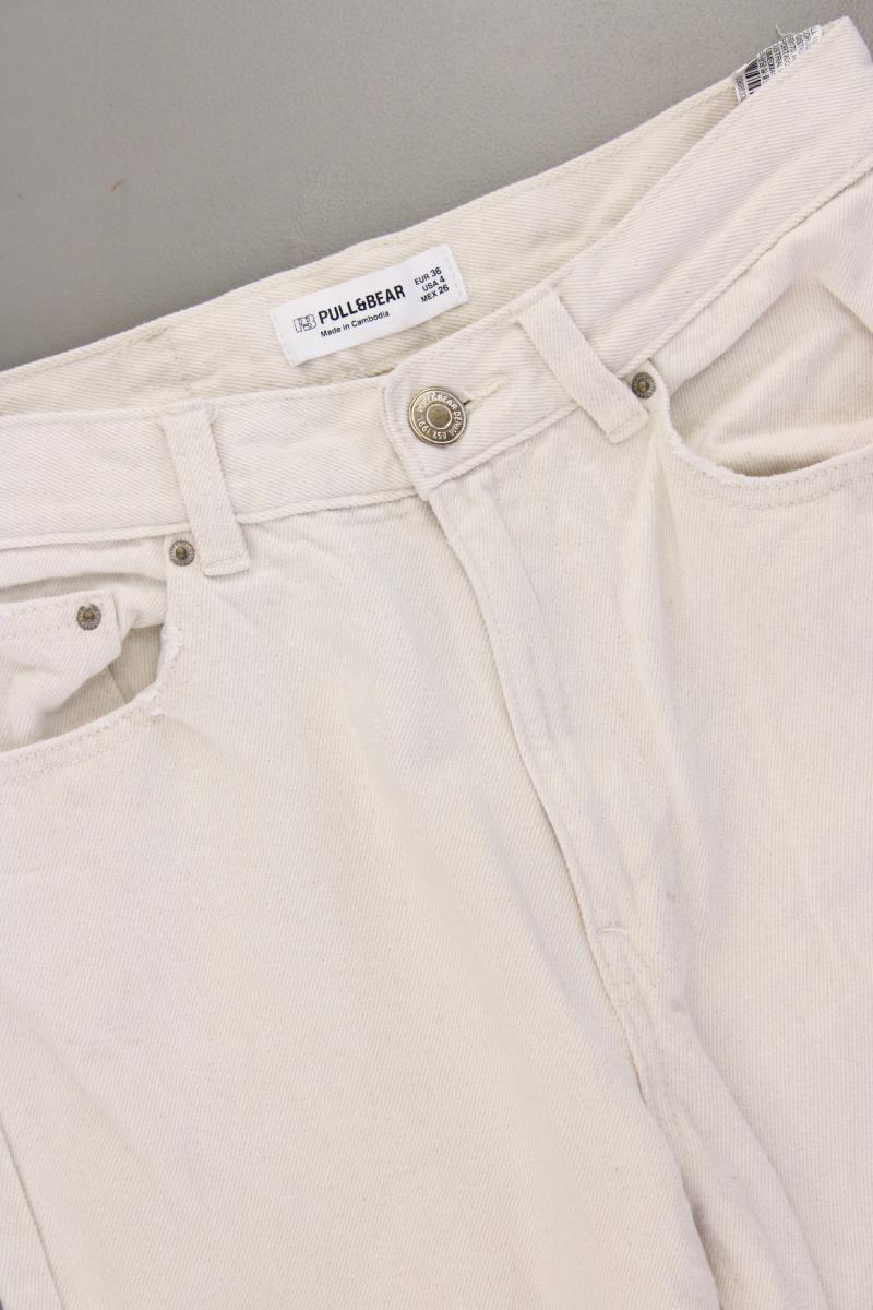 Pull&Bear Mom Jeans Gr. 36 creme aus Baumwolle