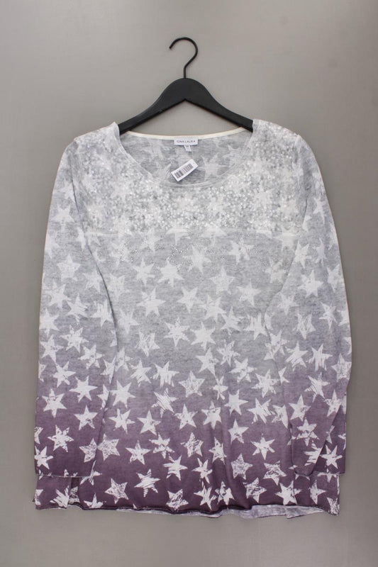 Gina Laura Feinstrickpullover Gr. XXL mit Pailletten grau aus Polyester
