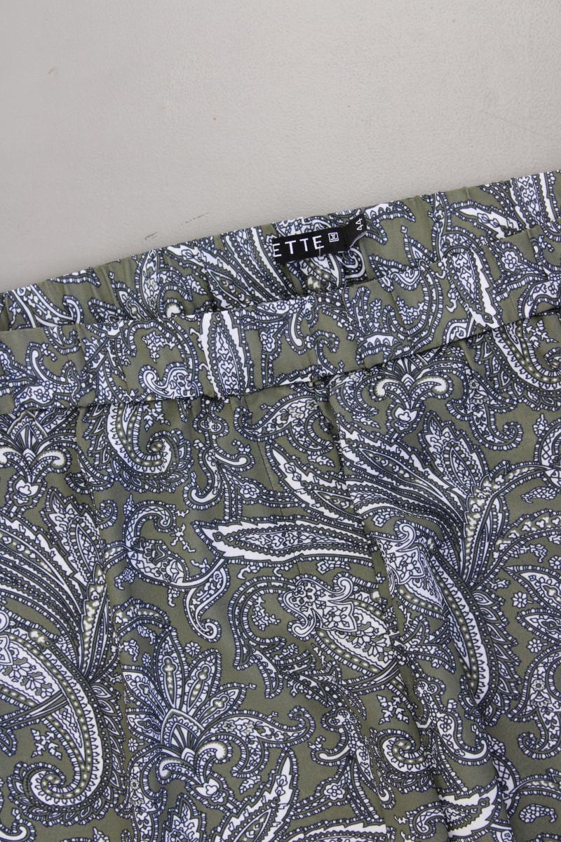 Jette Stretchhose Gr. 44 mit Paisleymuster olivgrün aus Polyester