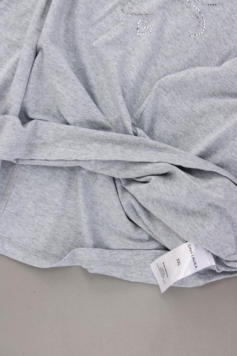 Gina Laura Longsleeve-Shirt Gr. XXL neuwertig Langarm grau aus Viskose