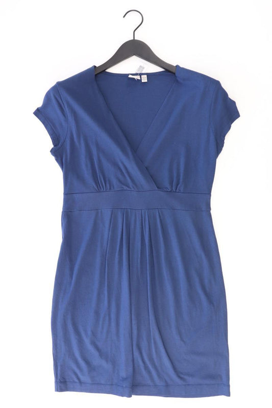 Esprit Kurzarmkleid Gr. L blau aus Baumwolle